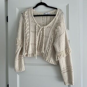 Zara Cream Knit Sweater. Small.